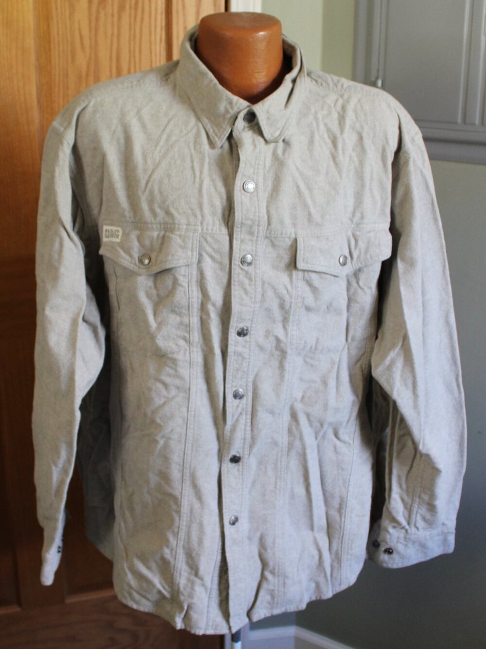 Harley Davidson XXL Heavyweight Cotton Long Sleeve Men's Tan Button Shirt